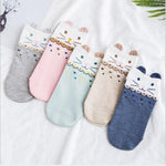 Women Cotton Socks Pink Cute Cat Ankle Socks Short Socks Casual Animal Ear Red Heart Gril Socks 5pairs 35-40 - Trend Catalog