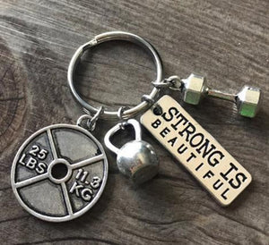 1Pc Strength Sports Barbell Dumbbell Charm Weight Fitness Weightlifting Gym Crossfit Keyring Keychain Gifts for Man - Trend Catalog - Key Chain