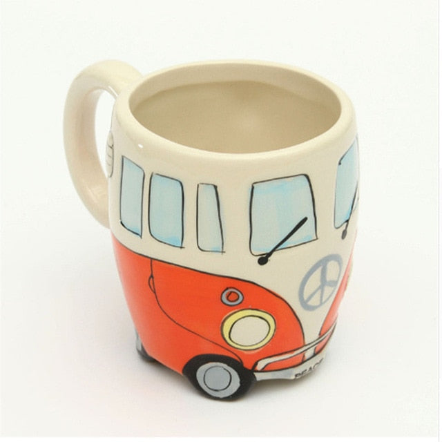 British Hand-painted 3D Double-decker Bus Mug Ceramic UK Retro Coachbus Car Coffee Cup Friends Tv Klimt Caneca Criativa Gift Box - Trend Catalog - 