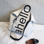 Canvas Women's Fashion Letters Portable Tote Bag Broadband Wild Large Capacity Handbag