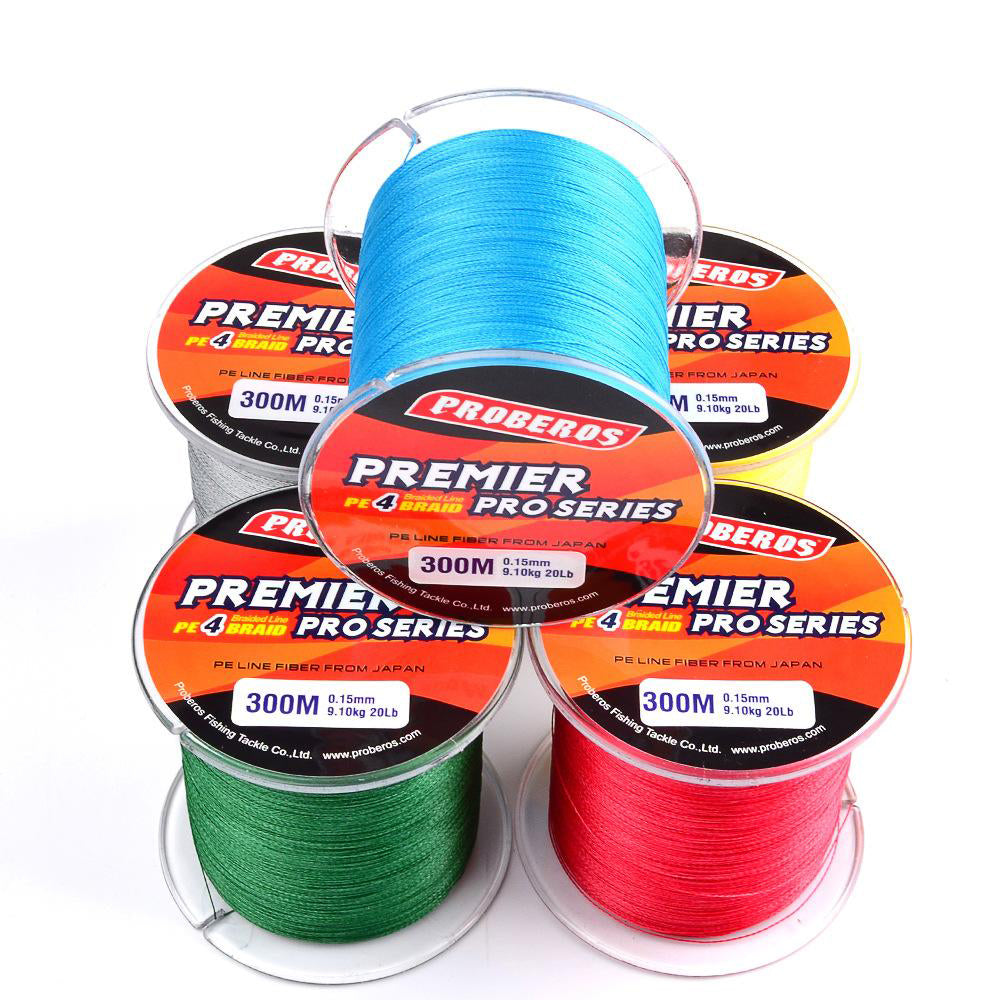 New 2019 Fishing Line 300M PE Braided Fishing Line 4 Strand 6-100LB Multifilament Fishing Wire 5 Colors