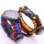 Military Outdoor Paracord Survival Bracelet Compass 6 In 1 Fire Watch Bileklik Erkek Whistle Buckle Safety Climbing Rope Lanyard - Trend Catalog - 