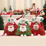 Santa Claus Christmas Decorations For Home Snowman Cloth Gift Bags With Handles For Cookie Candy Drawstring Merry Christmas Bags