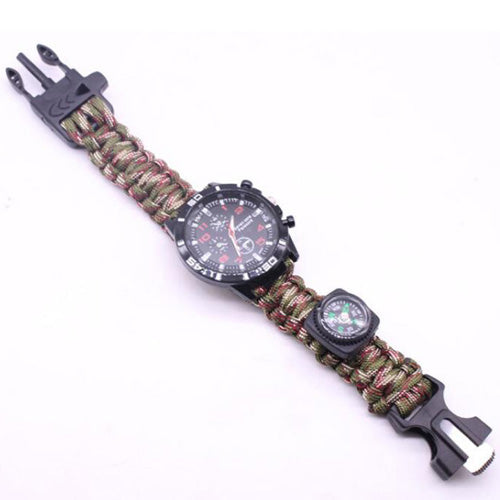 Military Outdoor Paracord Survival Bracelet Compass 6 In 1 Fire Watch Bileklik Erkek Whistle Buckle Safety Climbing Rope Lanyard - Trend Catalog - 