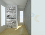 In this house Family Rules Home decor quotes wall decal 8084 decorative adesivo de parede vinyl wall sticker Wall Art