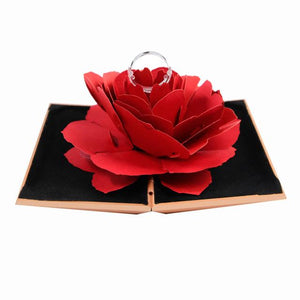 3D Pop Up Red Rose Flower Ring Box Wedding Engagement Box Jewelry Storage Holder Case - Trend Catalog - 