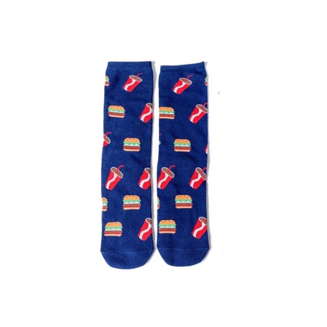 Women Socks Funny Cute Cartoon Fruits Banana Avocado Lemon Egg Cookie Donuts Food Happy Japanese Harajuku skateboard Socks - Trend Catalog