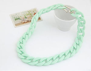 Statement Chunky Long Chain Necklaces For Women Boho Colorful Plastic Chain Choker Necklaces Pendants Fashion Women Jewelry