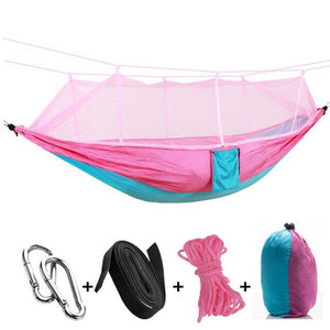 Ultralight Outdoor Camping Hunting Mosquito Net Parachute Hammock 2 Person Flyknit Hamaca Garden Hamak Hanging Bed Leisure Hamac - Trend Catalog - 