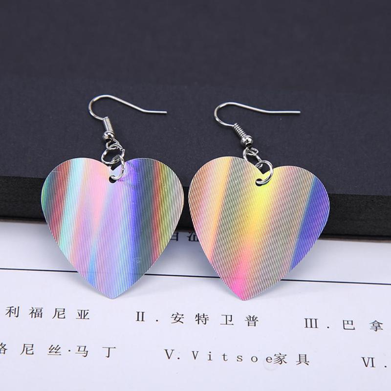 Trendy Sequin Big Heart Dangle Earrings for Women Love Jewelry Chic Silver Color Earing Long Love Jewellery - Trend Catalog