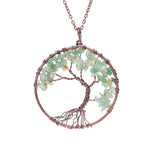 Crystal Natural Stone Tree Necklace