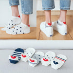 Women Cotton Socks Pink Cute Cat Ankle Socks Short Socks Casual Animal Ear Red Heart Gril Socks 5pairs 35-40 - Trend Catalog