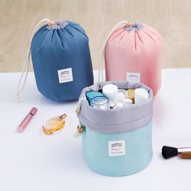 High Quality Waterproof Barrel Travel Cosmetic Bag Cosmetic Bag Nylon Wash Bag Dressing Box Storage Bag Large Capacity - Trend Catalog