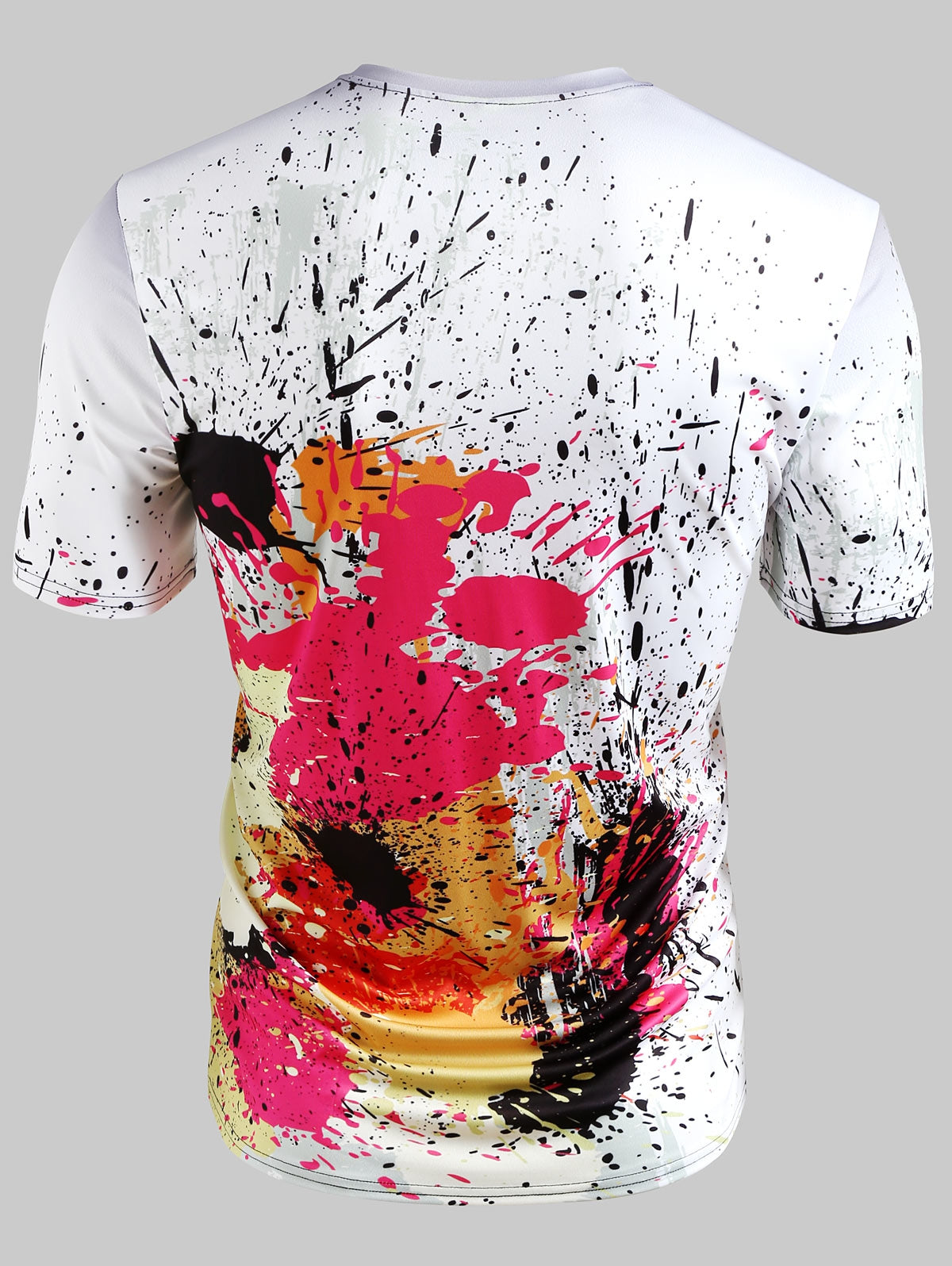 Short Sleeve Paint Splatter Print T-shirt