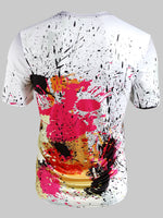 Short Sleeve Paint Splatter Print T-shirt