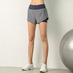 Women Gym Double shorts side pocket running shorts breathable quick dry yoga women shorts workout fitness sportwear - Trend Catalog