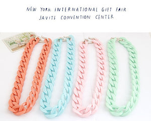 Statement Chunky Long Chain Necklaces For Women Boho Colorful Plastic Chain Choker Necklaces Pendants Fashion Women Jewelry