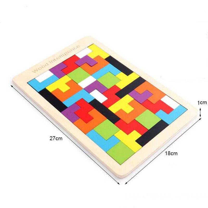 Colorful wooden tangram puzzle toy wooden tetris game  intelligence education kid educational toy child wooden puzzle toy gift - Trend Catalog