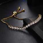 Fashion Round Cubic Zirconia Tennis Adjustable Bracelet Bangle For Women White Gold Color Crystal Bracelets Wedding Jewelry Gift - Trend Catalog