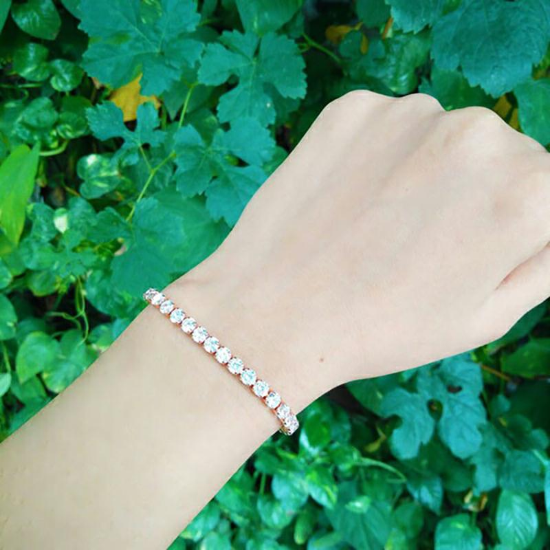 Fashion Round Cubic Zirconia Tennis Adjustable Bracelet Bangle For Women White Gold Color Crystal Bracelets Wedding Jewelry Gift - Trend Catalog