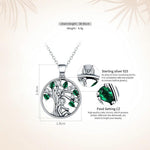 BAMOER 925 Sterling Silver Rely Tree of Life Pendant Necklaces Clear Green CZ jewelry, accessories - Trend Catalog