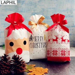 10pcs Merry Christmas Gift Bags Santa Claus Xmas Tree Packing Bags Happy New Year 2019 Christmas Candy Bags Navidad 2018 - Trend Catalog