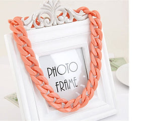 Statement Chunky Long Chain Necklaces For Women Boho Colorful Plastic Chain Choker Necklaces Pendants Fashion Women Jewelry