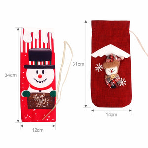 FengRise Christmas Decorations for Home Santa Claus Wine Bottle Cover Snowman Stocking Gift Holders Xmas Navidad Decor New Year - Trend Catalog - 