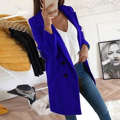 Plus Size Autumn Winter Wool Coat Women Elegant Blazer Ladies Cashmere Womens Coats Office Solid Medium Long Section Camel Coat - Trend Catalog