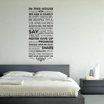 In this house Family Rules Home decor quotes wall decal 8084 decorative adesivo de parede vinyl wall sticker Wall Art