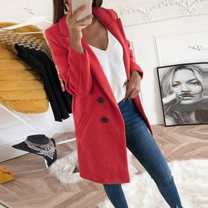 Plus Size Autumn Winter Wool Coat Women Elegant Blazer Ladies Cashmere Womens Coats Office Solid Medium Long Section Camel Coat - Trend Catalog