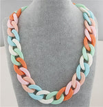 Statement Chunky Long Chain Necklaces For Women Boho Colorful Plastic Chain Choker Necklaces Pendants Fashion Women Jewelry