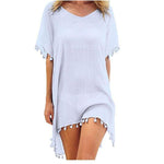 Chiffon Tassels Beach Wear Women Swimsuit Cover Up Swimwear Bathing Suits Summer Mini Dress. Cover up shirt, - Trend Catalog