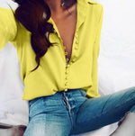 Softu Women Fashion Casual Solid Long Sleeve Blouse Lapel Shirt blouse shirt women Turn-down Collar Regular blusas Summer Shirts - Trend Catalog - 