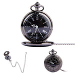 Pocket Watch Vintage Roman Numerals Quartz Watch Clock With Chain Antique Jewelry Pendant Necklace Gifts For Father - Trend Catalog - 