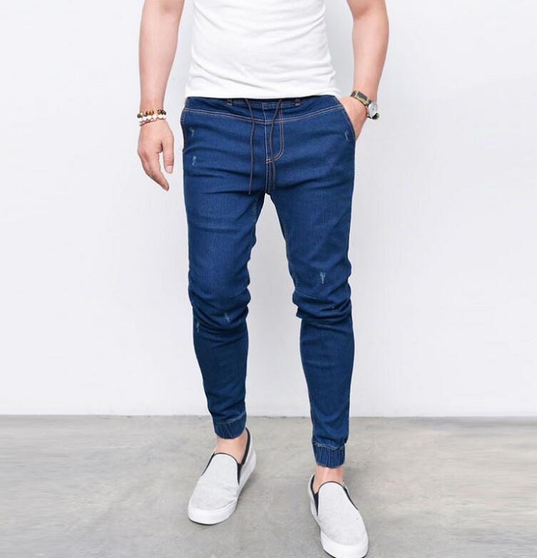 Envmenst Brand Fashion Men's Harem Jeans Washed Feet Shinny Denim Pants Hip Hop Sportswear Elastic Waist Joggers Pants - Trend Catalog - 