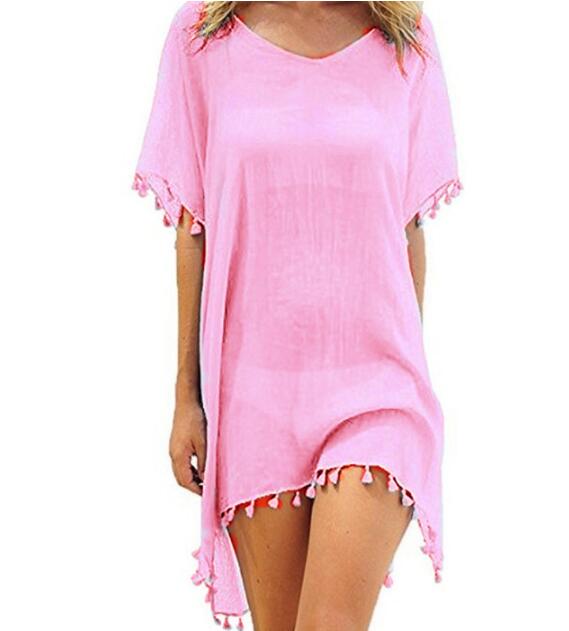 Chiffon Tassels Beach Wear Women Swimsuit Cover Up Swimwear Bathing Suits Summer Mini Dress. Cover up shirt, - Trend Catalog