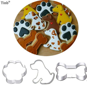 3pcs Patisserie Reposteria Pet Dog Bone Claw Fondant Cake Decor Tools Metal Cookie Cutter Paste Chocolate Biscuit Mold Bakery - Trend Catalog