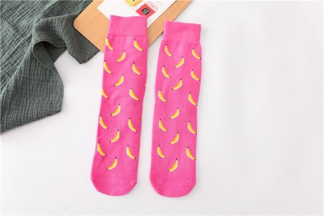 Women Socks Funny Cute Cartoon Fruits Banana Avocado Lemon Egg Cookie Donuts Food Happy Japanese Harajuku skateboard Socks - Trend Catalog