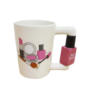 300ml Creative Ceramic Mugs Girl Tools Beauty Kit Specials Nail Polish Handle Tea Coffee Cup Personalized Mug Beauty Tool Cup - Trend Catalog