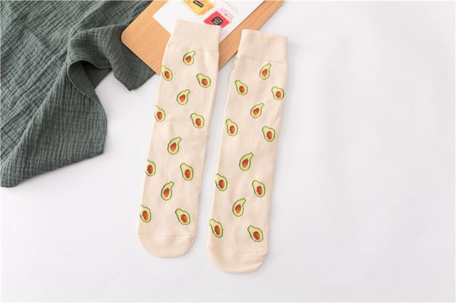 Women Socks Funny Cute Cartoon Fruits Banana Avocado Lemon Egg Cookie Donuts Food Happy Japanese Harajuku skateboard Socks - Trend Catalog