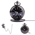 Pocket Watch Vintage Roman Numerals Quartz Watch Clock With Chain Antique Jewelry Pendant Necklace Gifts For Father - Trend Catalog - 