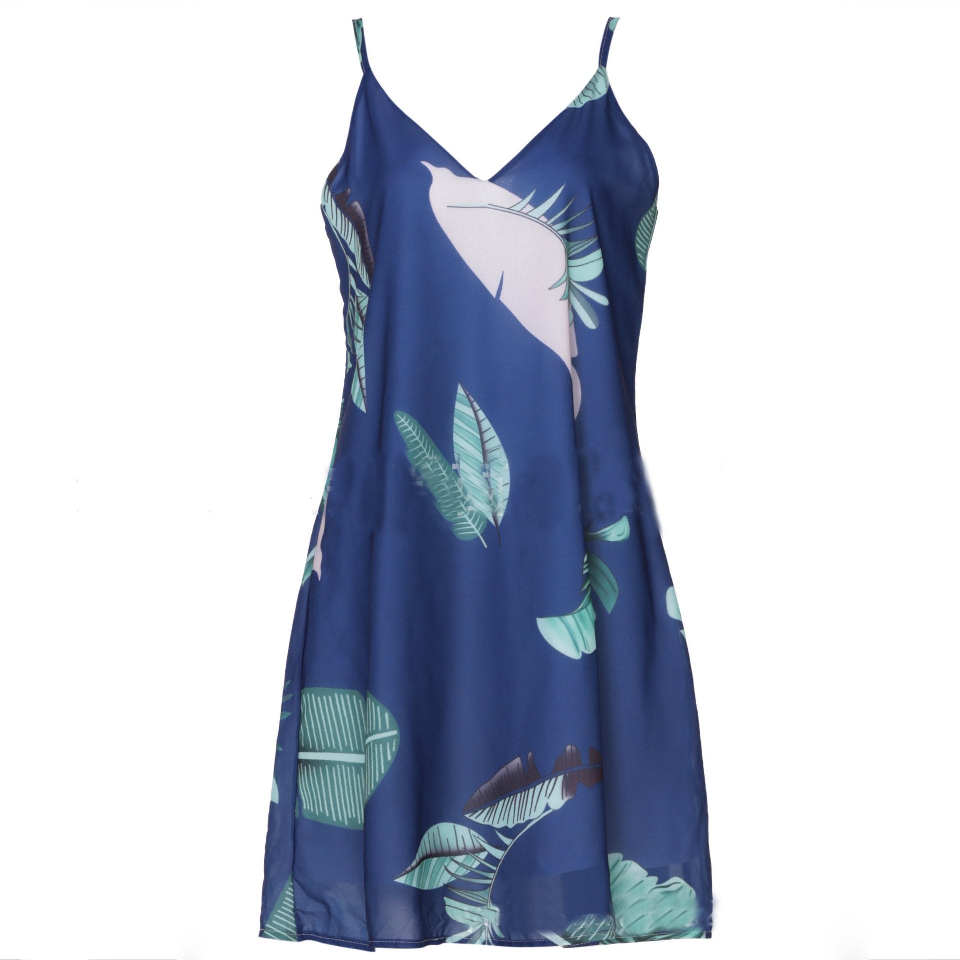 Sexy Mini Beach Palm Leaf Print Dress. Light, summer dress. - Trend Catalog