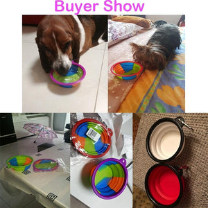 1Pcs Portable Travel Bowl Dog Feeder Water Food Container Silicone Small Mudium Dog Pet Accessories Folding Dog Bowl Outfit - Trend Catalog