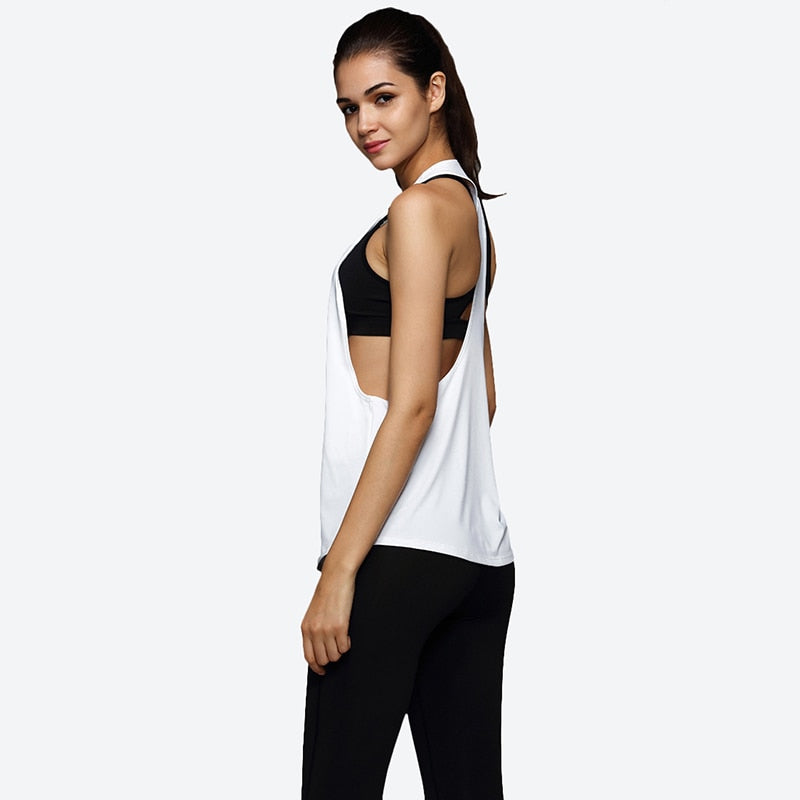 Yoga Crop Top Women Sleeveless Backless Running Sports T Shirts Quick Dry Jogging Gym Fitness Tank Top - Trend Catalog - 