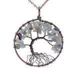 Crystal Natural Stone Tree Necklace