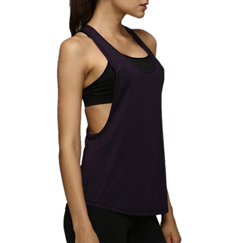 Yoga Crop Top Women Sleeveless Backless Running Sports T Shirts Quick Dry Jogging Gym Fitness Tank Top - Trend Catalog - 