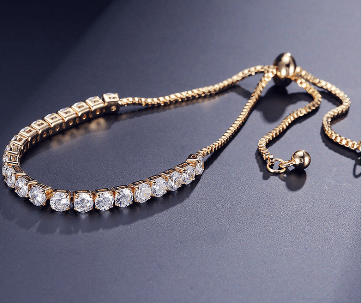 Fashion Round Cubic Zirconia Tennis Adjustable Bracelet Bangle For Women White Gold Color Crystal Bracelets Wedding Jewelry Gift - Trend Catalog