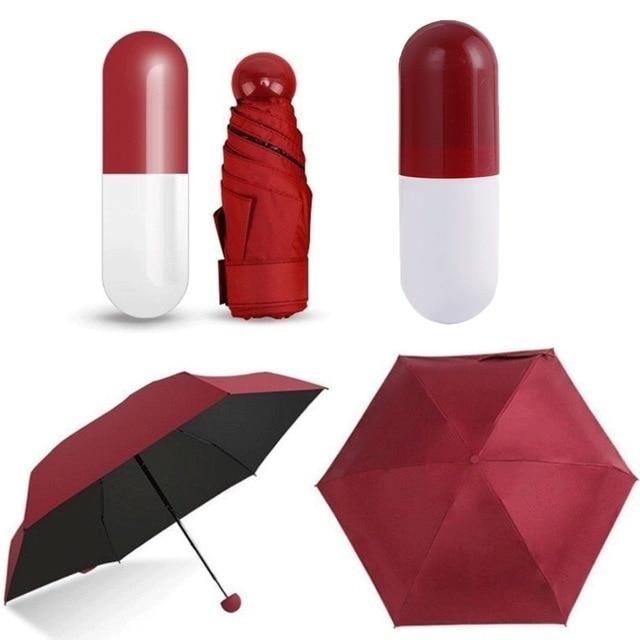 Mini Folding Capsule Small Umbrella With Pill Package Box Pocket Parasol Rain Anti-UV Portable Travel Umbrella Sunny Rainy Day - Trend Catalog