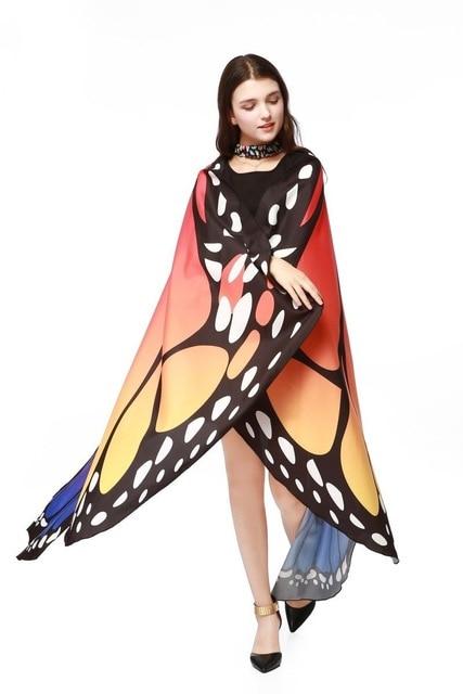 7 Colors Women Scarf Pashmina Butterfly Wing Cape Peacock Shawl Wrap Gifts Cute Novelty Print Scarves Pashminas - Trend Catalog